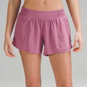 Lululemon,Size 8,Hotty Hot Low Rise Lined Shorts in shade Velvet dust and 2.5”